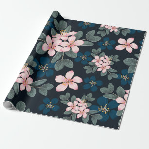 Presente Papel de embrulhamento de flores cor-de-rosa-Daîne