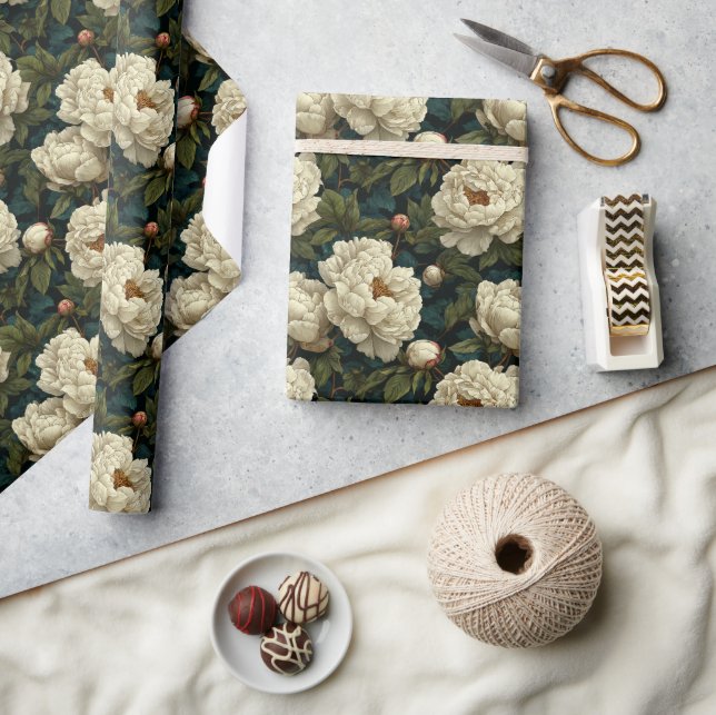 Presente Papel de embrulhamento de flores para peônias de v (Artesanato)