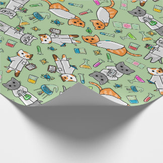 Presente Papel de embrulhamento de gatos de ciência