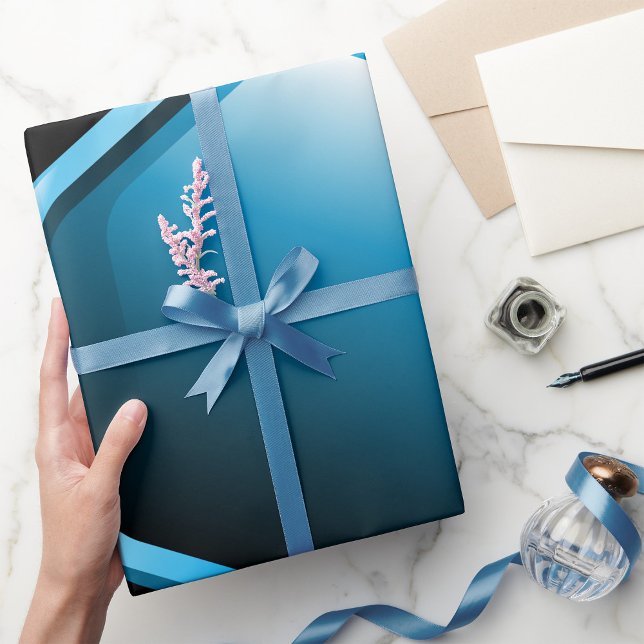 Presente Papel de embrulhamento de hexágono azul (Criador carregado)