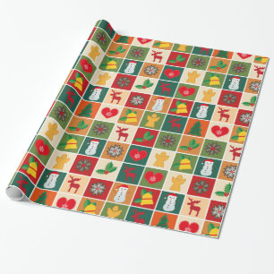 Presente papel de embrulhamento de horário de natal