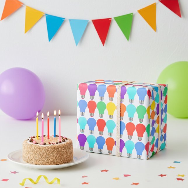 Presente Papel de embrulhamento de lâmpadas coloridas diver (Criador carregado)