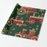 Presente papel de embrulhamento de locomotivas de christmas<br><div class="desc">papel de embrulhamento de locomotivas de christmas steampunk</div>