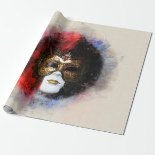 Presente Papel de embrulhamento de máscara de carnaval vene