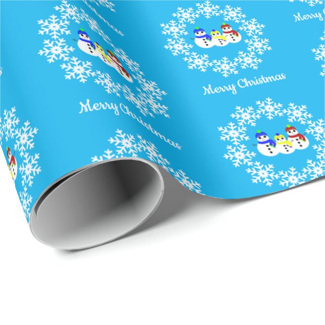 Presente Papel de embrulhamento de neve de Natal (Ponta do rolo)