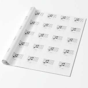 Presente Papel de embrulhamento de notas musicais