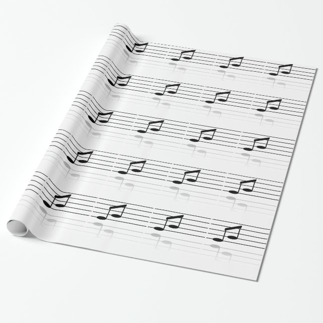 Presente Papel de embrulhamento de notas musicais divertida (Desenrolado)