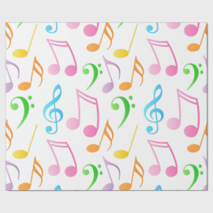 Presente Papel de embrulhamento de Notas Musicais do Arco-
