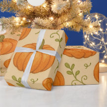 Papel de embrulhamento de padrão de abóbora - Hall