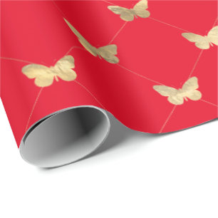 Presente Papel de embrulhamento de padrão de borboleta Dou