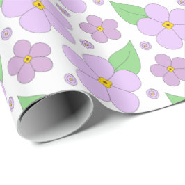 Presente Papel de embrulhamento de padrões para flores lilá