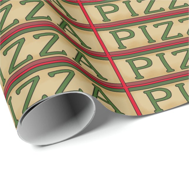 Presente Papel de embrulhamento de palavras de pizza (Ponta do rolo)