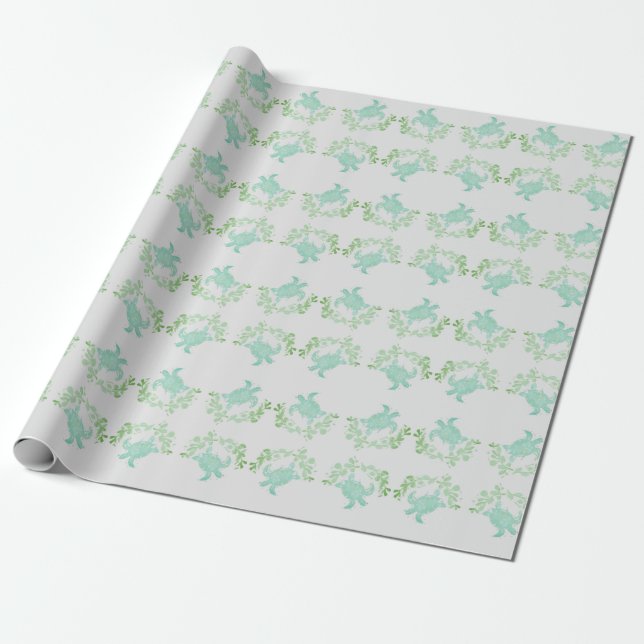 Presente Papel de embrulhamento de praias costeiras de tart (Desenrolado)