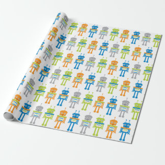 Presente Papel de embrulhamento de robôs colorido e bonito