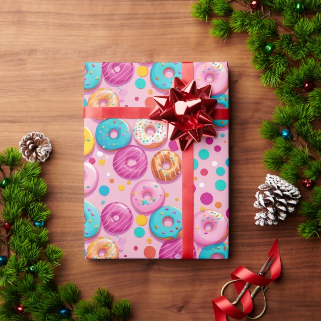 Presente Papel de embrulhamento de Rosquinha em delícias sa (Presente de Natal)