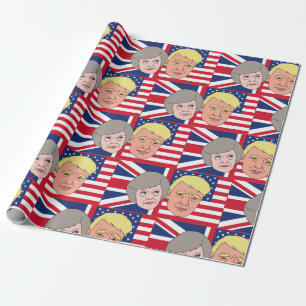 Presente Papel de embrulhamento de trump e Theresa