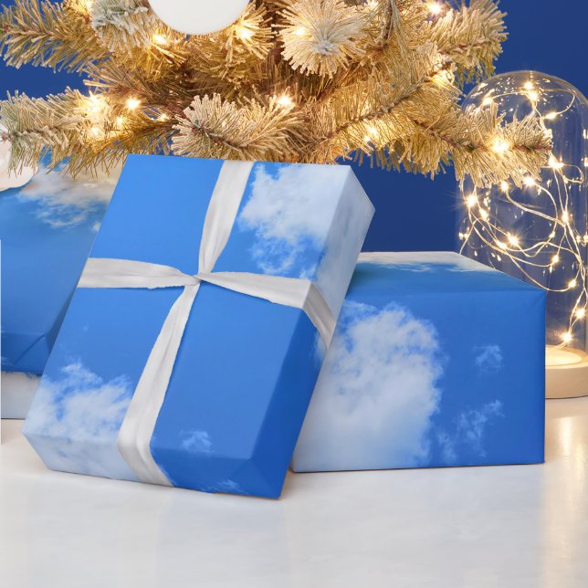 Presente Papel de embrulhamento do céu azul (Feriados)