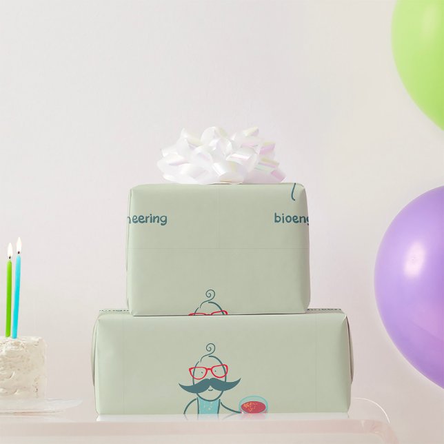 Presente Papel de embrulhamento do cientista de bioengenhar (Criador carregado)