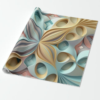 Presente Papel de embrulhamento do efeito 3D do Pastel