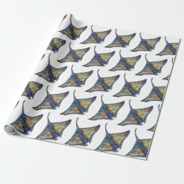 Presente papel de embrulhamento do padrão do raio de torção