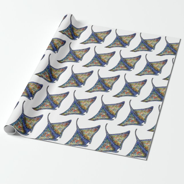 Presente papel de embrulhamento do padrão do raio de torção (Desenrolado)