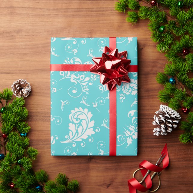 Presente Papel de embrulhamento do padrão floral retrorrefl (Presente de Natal)