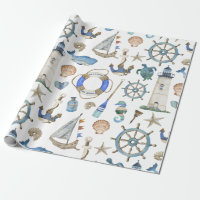Papel de embrulhamento do tema da praia no mar cos