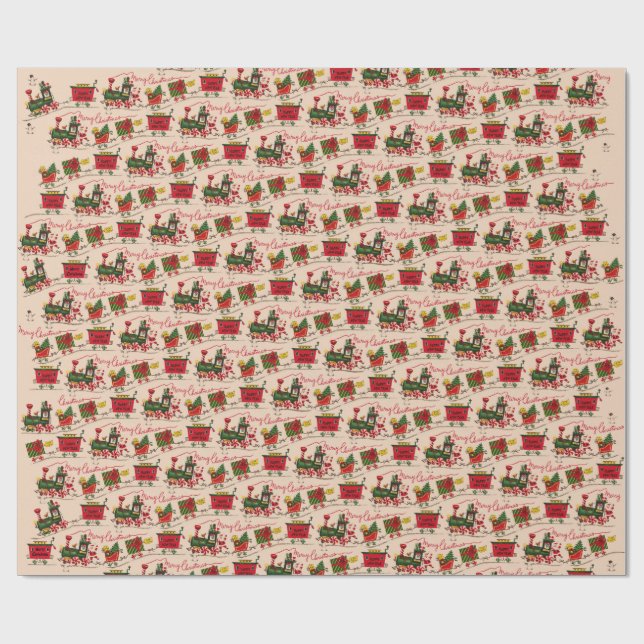 Presente Papel de embrulhamento dos comboios de Natal (Aberto)