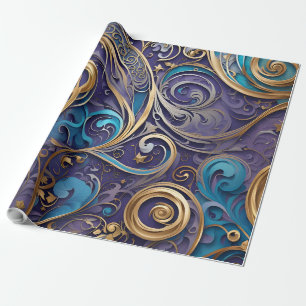 Presente papel de embrulhamento em espiral