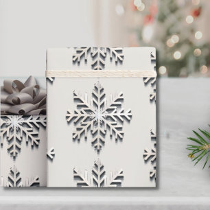 Presente Papel de embrulhamento em flocos de neve escovado