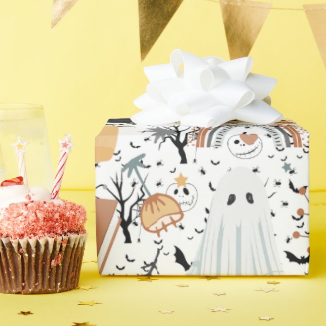 Presente papel de embrulhamento fantasma do Halloween (Festa de aniversário)