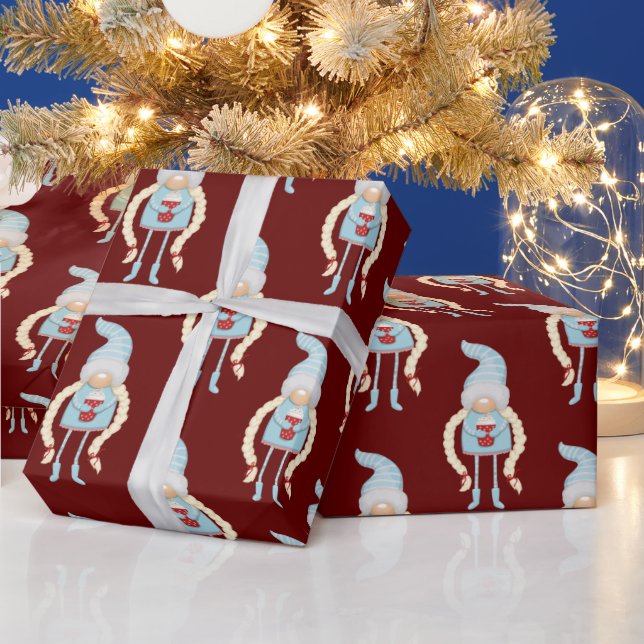 Presente Papel de embrulhamento Gnomo de Natal escandinavo (Feriados)