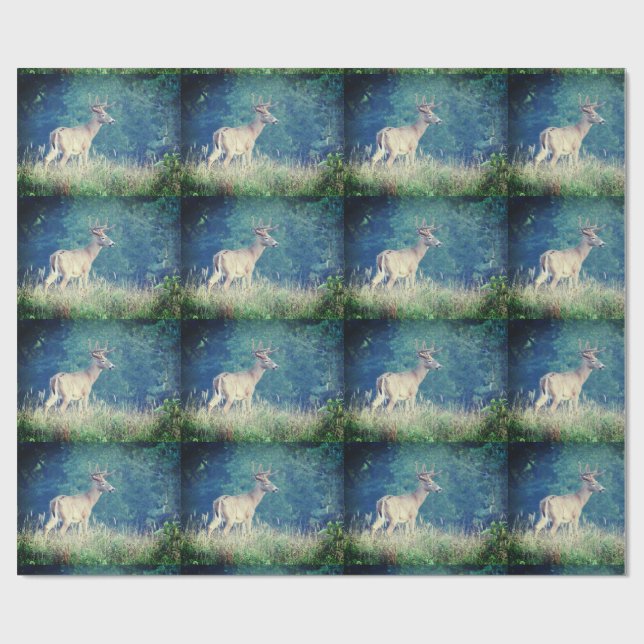 Presente Papel de embrulhamento Whitetail Deer Summer (Aberto)