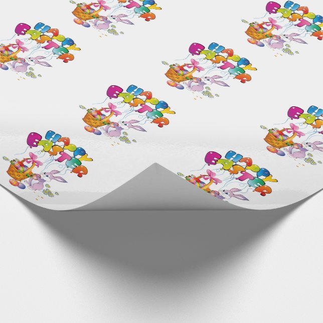 Presente Papel de embrulho/coelho da páscoa com a cesta com (Ponta)