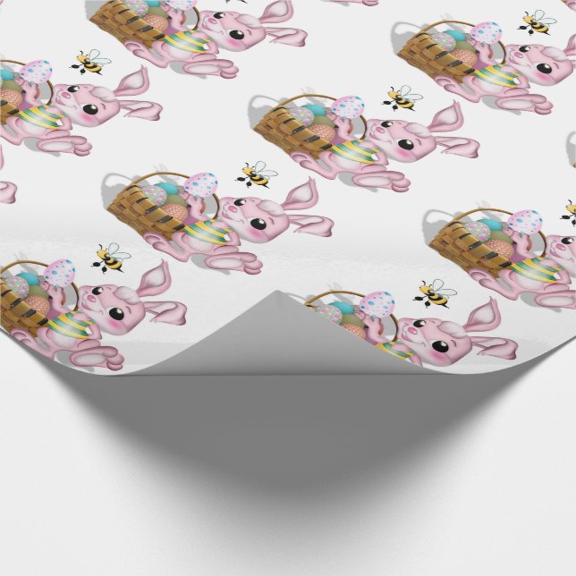 Presente Papel de embrulho/coelho da páscoa com a cesta com (Ponta)