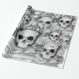 Presente Papel de Embrulho, Rolo 76cm x 180 cm caveira