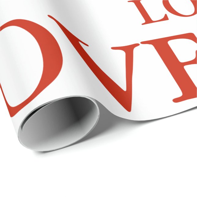 Presente Papel de empacotamento - AMOR (Ponta do rolo)