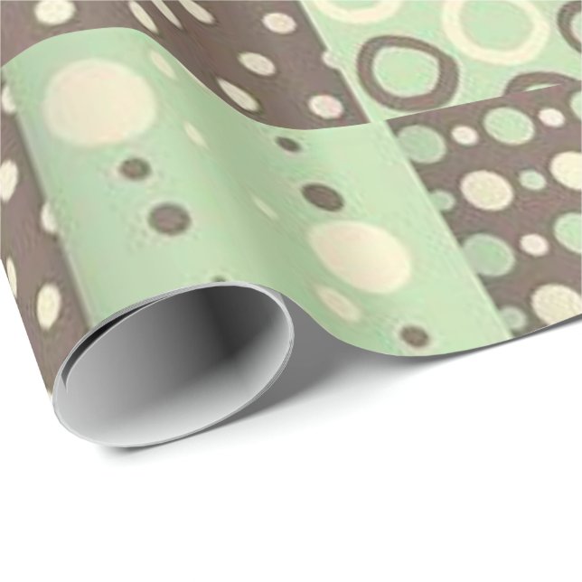 Presente Papel de empacotamento brilhante Castanho Verde (Ponta do rolo)
