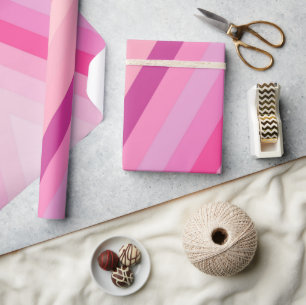 Presente Papel de empacotamento brilhante - Folha rosa