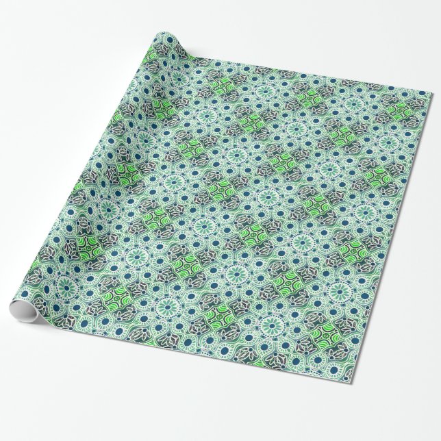 Presente Papel de empacotamento brilhante geométrico (Desenrolado)