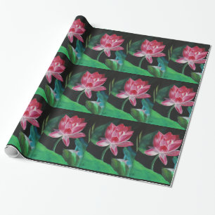 Presente Papel de empacotamento brilhante Lótus Rosa de Cel