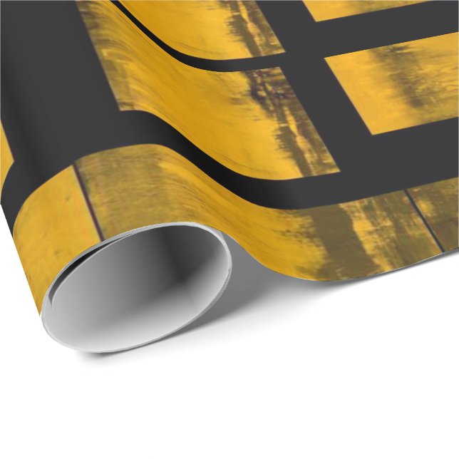 Presente Papel de empacotamento brilhante queimado amarelo (Ponta do rolo)