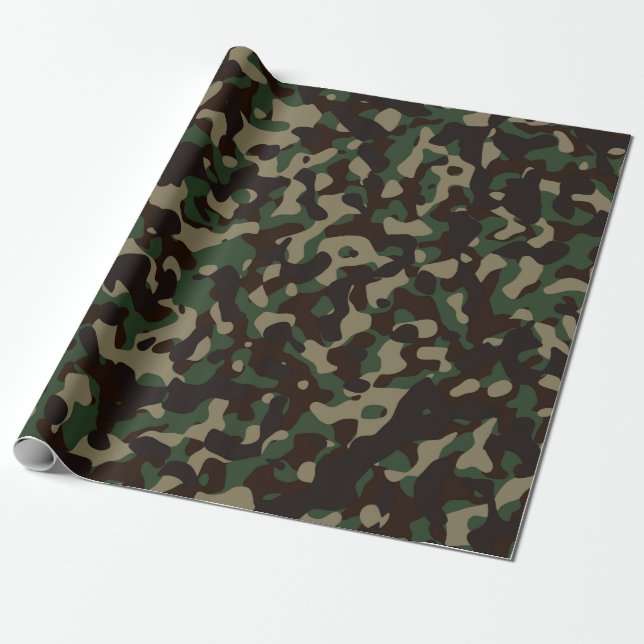 Presente Papel de empacotamento camuflado (Desenrolado)