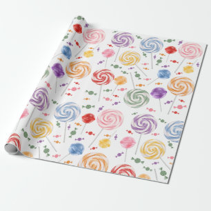 Presente Papel de empacotamento colorido do padrão doce Lol