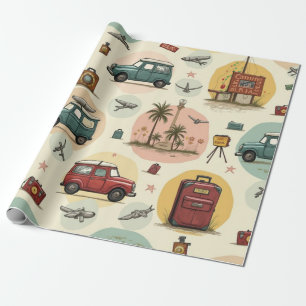 Presente Papel de empacotamento com padrão de Viagem