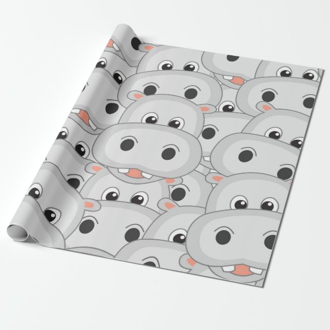 Presente Papel de empacotamento da cabeça do Hippo (Desenrolado)