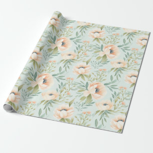 Presente Papel de empacotamento da Flor Floral de Pêssego