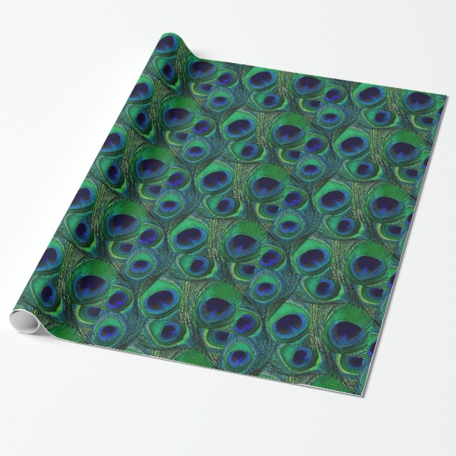 Presente Papel de empacotamento da pena de punho verde e az (Desenrolado)