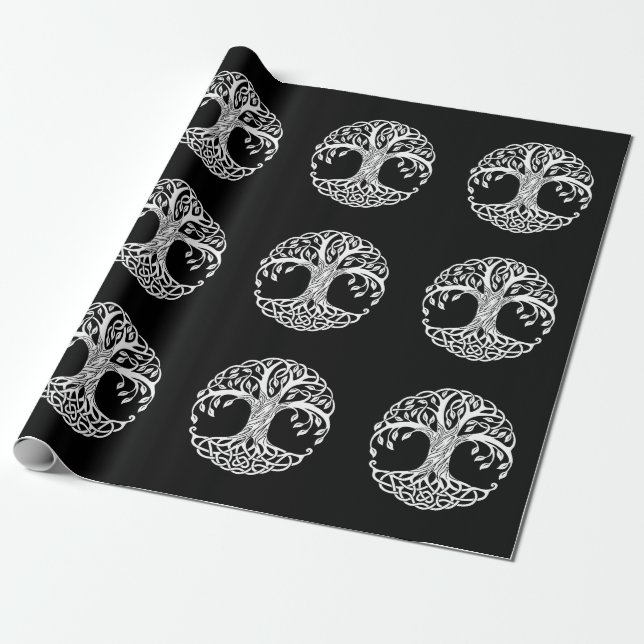 Presente papel de empacotamento de árvores celtas (Desenrolado)