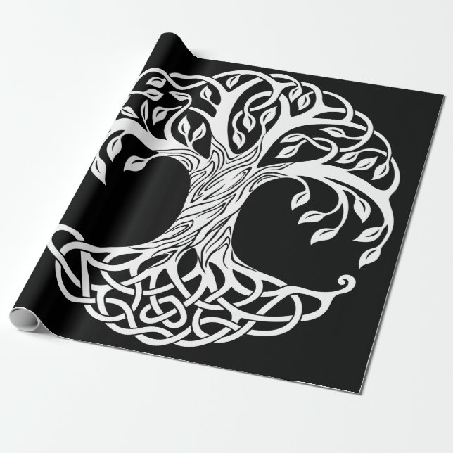 Presente papel de empacotamento de árvores celtas (Desenrolado)
